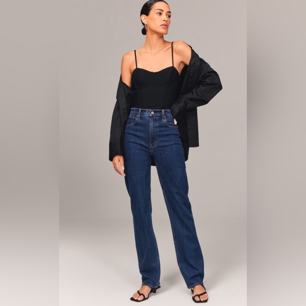 Abercrombie & Fitch Women's Blue Straight Leg Jeans